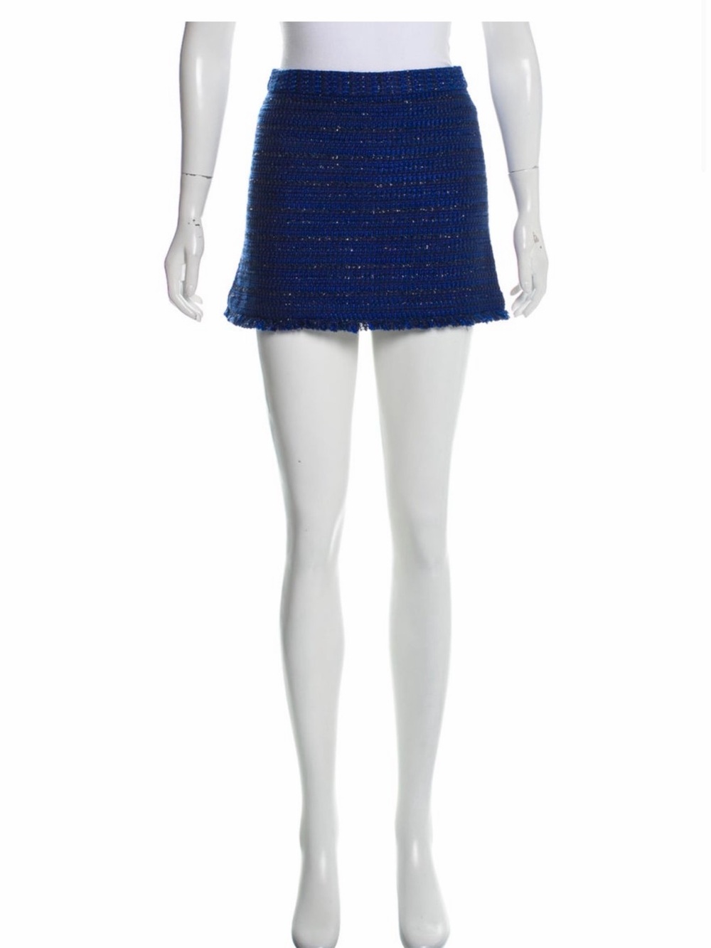 Alice + Olivia Royal Blue Tweed Mini Skirt